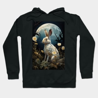 Hare, Pagan Hare, Pagan Art, Moon, Animal, Hoodie